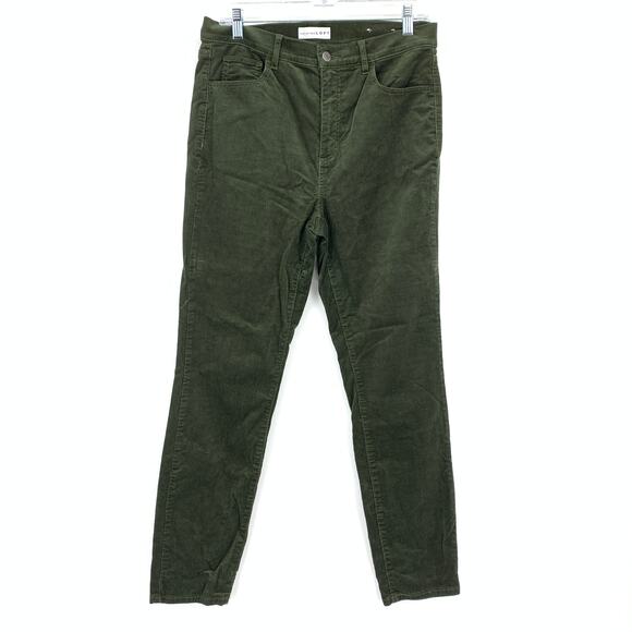 LOFT Corduroy Slim Leg Jeans Womens Size 29 / 8 Dark Green Stretch - Picture 1 of 8